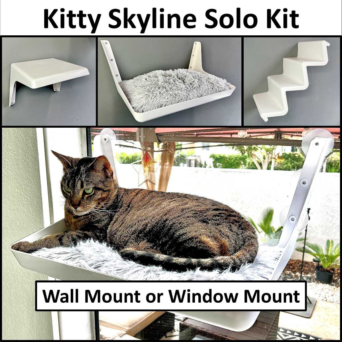 Cat Wall and Window Shelves Solo Kit Kitty Skyline