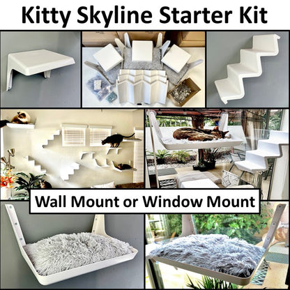 Kitty Skyline sells cat shelves (cat lounges, steps and stairs) that offer unlimited placement for unlimited design.